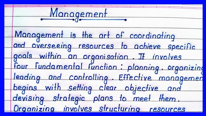 The essay for the management course