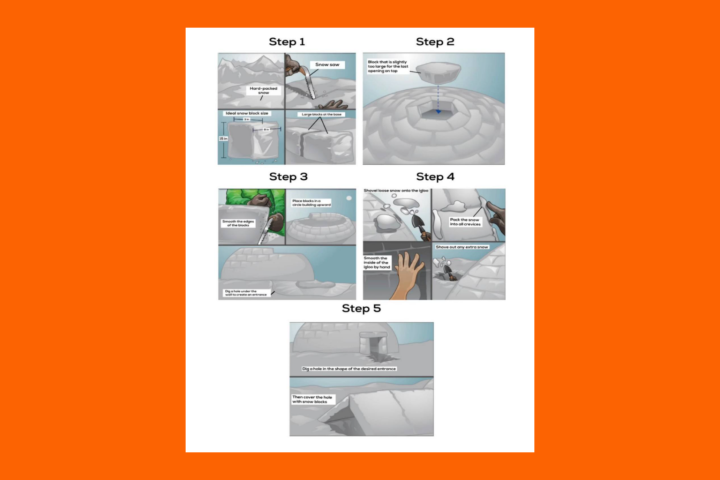 Real IELTS Writing Task 1 - Process - Topic  igloo Process & sample band 8.5